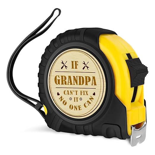 Fathers Day Christmas Birthday Gift for Grandfather If Grandpa Engraved Tape Measure 25 FT Tool Woodworker Carpenter Gifts for Handicraft Enthusiasts Grandpa