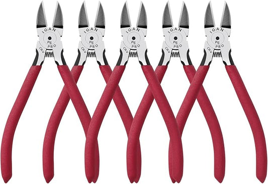 IGAN-P6 Wire Flush Cutters (Pack of 5), 6-inch Ultra Sharp and Powerful Side Cutter Clippers, Ideal Wire Snips for Handmade and Any Clean Cut Needs