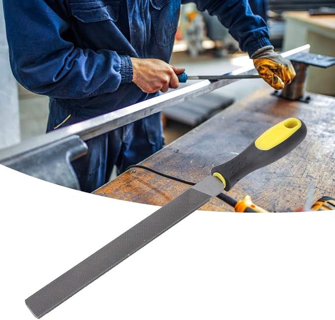 Atyhao 8in Large Flat File, Hand File Tool Sharpening Tool Steel File Grinding Blade with Handle for Sharpening Knife Axe Hatchet Metal(coarse-Tooth)