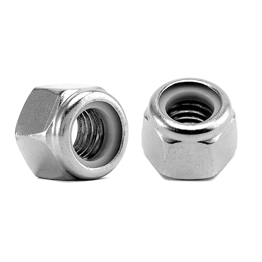 1/2-13 Nylon Insert Hex Lock Nuts 100Pcs 304 Stainless Steel Locknuts, Hex Drive, Bright Finish, by SG TZH