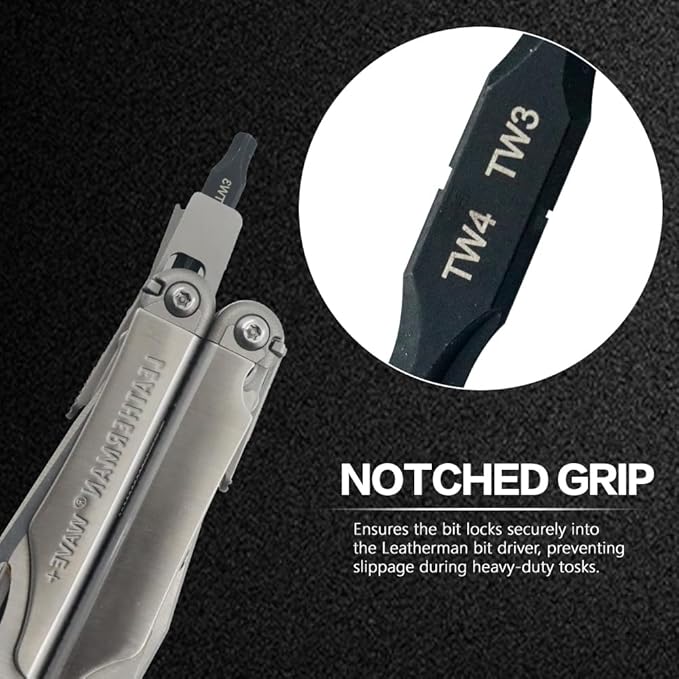 Security Bit Kit Set with Triwing Screwdrivers-TW3/TW4 Bit for Leatherman, Replacement Double-Ended Flat Screwdriver Bits for Leatherman Multi-Tool Accessories,S2 Steel (2Pack)