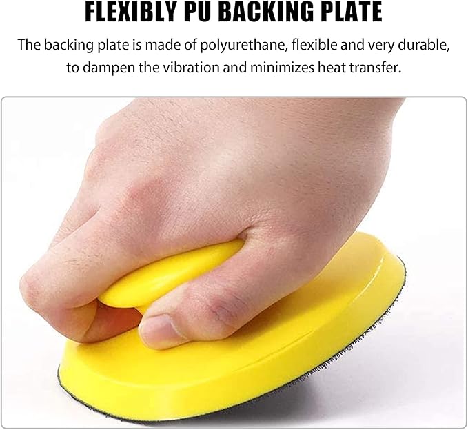 VIBRATITE 5 Inch Hook and Loop Round & Mouse Hand Sanding Block, Ideal for Woodworking, Furniture Restoration, Home and Automotive Body,Sanding Pad Hook Backing Plate for Sanders or Polishers,2PCS