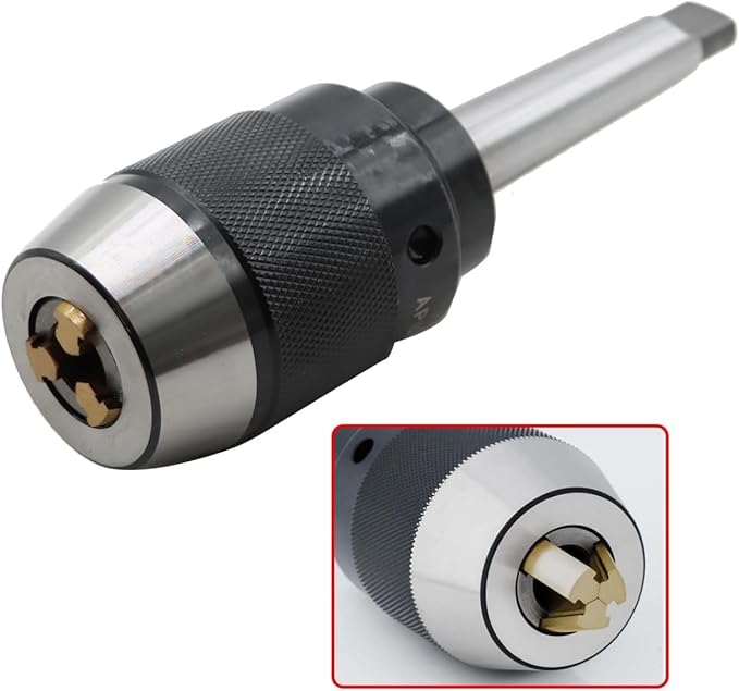 1/64"-1/2" Heavy Duty MT2 Shank Lathe Keyless Drill Chuck Special Titanium Jaws