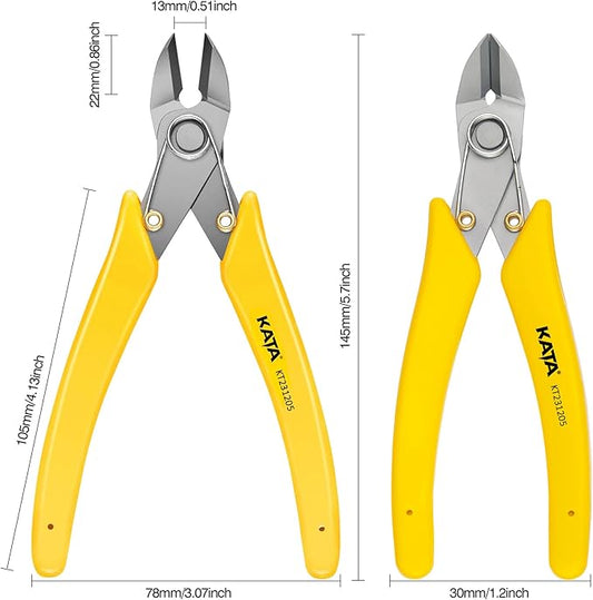 KATA 6 Inch Stainless Steel Wire Cutter, Heavy Duty Side Cutter, Flush Cutters, Micro Cutter Sprue Cutting Pliers for Cutting Electronics, Jewelry Making, Metal Wire, Crafting