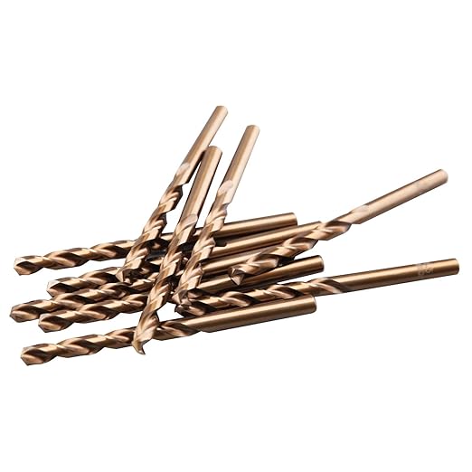 5/16" M35 Cobalt HSS Jobber Length Twist Drill Bit with Straight Shank,Heavy Duty, Pack of 10 PCS, Drilling for Cast Iron, Heat-Treated Steel, Stainless Steel and Other Hard Materials by LU&MN