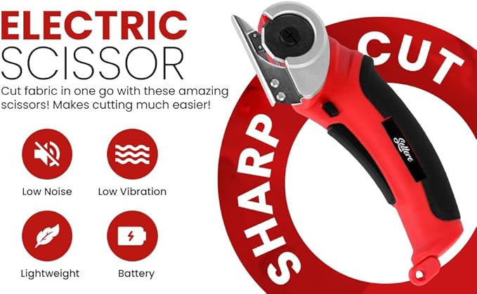 Sellere Electric Cutter for Cardboard & Carpet - Cordless Electric Scissors for Fabric - Carrying Case Included - Box Cutter Electric - 4.2V & 2000mAh - Low Noise & Low Vibration