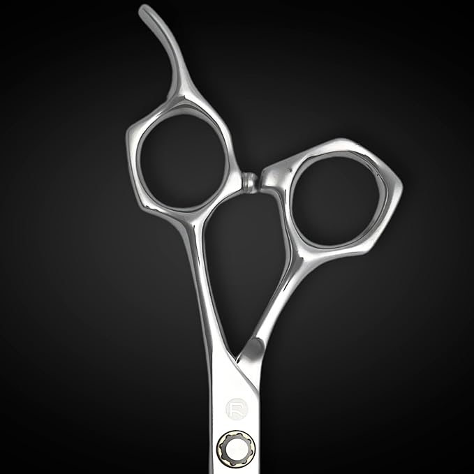 Professional Hair Cutting Scissors - 6 Inches - Convex Blade - Japanese 440C Stainless Steel - For Wet or Dry Cutting - Saki Shears Musashi For Hairdressers and Barbers