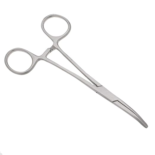 SURGICAL ONLINE 2-Piece Curved & Straight 7" Hemostat Set - Stainless Steel Locking Tweezer Clamps - Ideal Hemostats for Nurses, Fishing Forceps, Crafts and Hobby