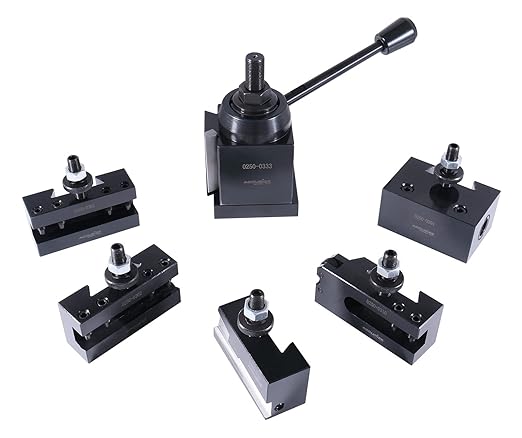 Accusize Industrial Tools 13-18'' Wedge Type Quick Change Tool Post 6 Pc for 300 Cxa, 0251-0333