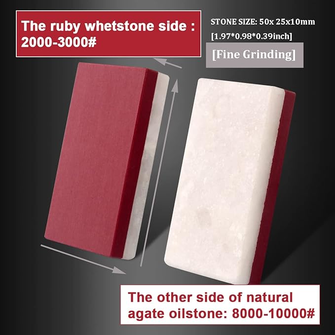 Small Combination Sharpening Stone,2pcs Dual-Sided Fine and Coarse Mini Whetstone (400#/800#) and(3000#/10000#) Polishing Edge Stone Set [1.97x0.98x0.39inch]