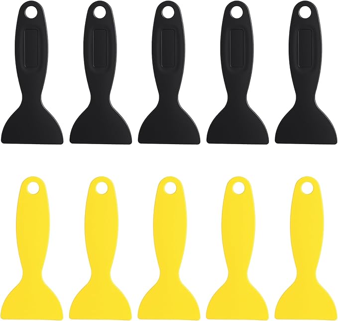 10 Pack Flexible Resin Scraper Plastic Spatula Paint Scrapers Air Bubble Remover Sticker Installation Tool for 3D Printing Resin Removal Wallpaper Decal Installation Spackling Patching