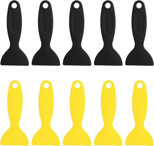10 Pack Flexible Resin Scraper Plastic Spatula Paint Scrapers Air Bubble Remover Sticker Installation Tool for 3D Printing Resin Removal Wallpaper Decal Installation Spackling Patching