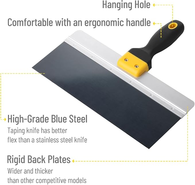 Bates- Taping Knife, 14 Inch, Blue Steel Drywall Taping Knife