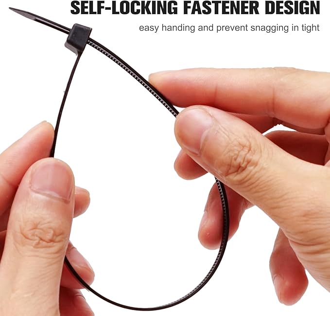 Zip Ties 12 inch 竊똇eavy Duty Cable Ties with 120 Pounds Tensile Strength竊똁lack Zip Ties竊?00 Pack, Wire Ties for Indoor and Outdoor Use.