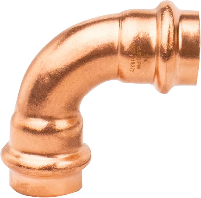 WHK 10 Pack 3/4" Propress x 3/4" Pro press Copper 90 Degree Elbow Crimp Press Fittings Adapter Coupling Propress 0.75??inch Cooper to Cooper Pipe Connection (Lead-Free)