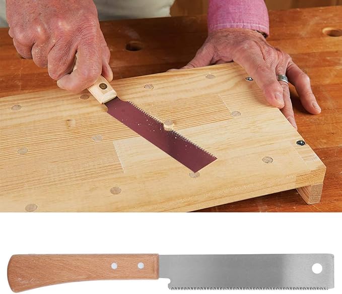 Small Hand Saw, Japanese Double Pull Saw with Wooden Handle, Flush Cutting Trim Tool for Carpentry, 12In
