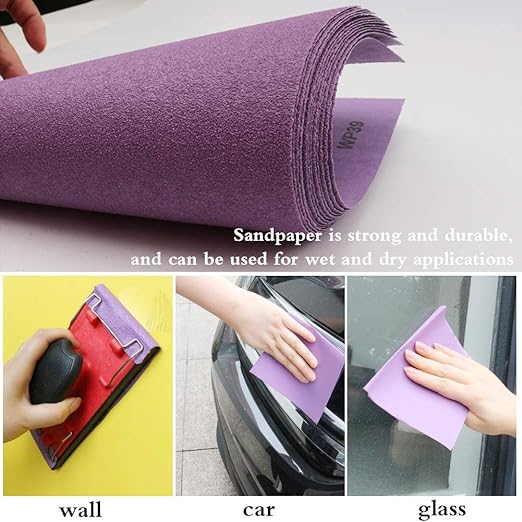 Sandpaper 120 Grit,Wet Dry Sanding Sheets,High Performance White Fused Alumina Abrasive Sand Paper for Wood Furniture Finishing,Metal Grinding,Automotive Polishing,9 x 11 Inch,10-Pack