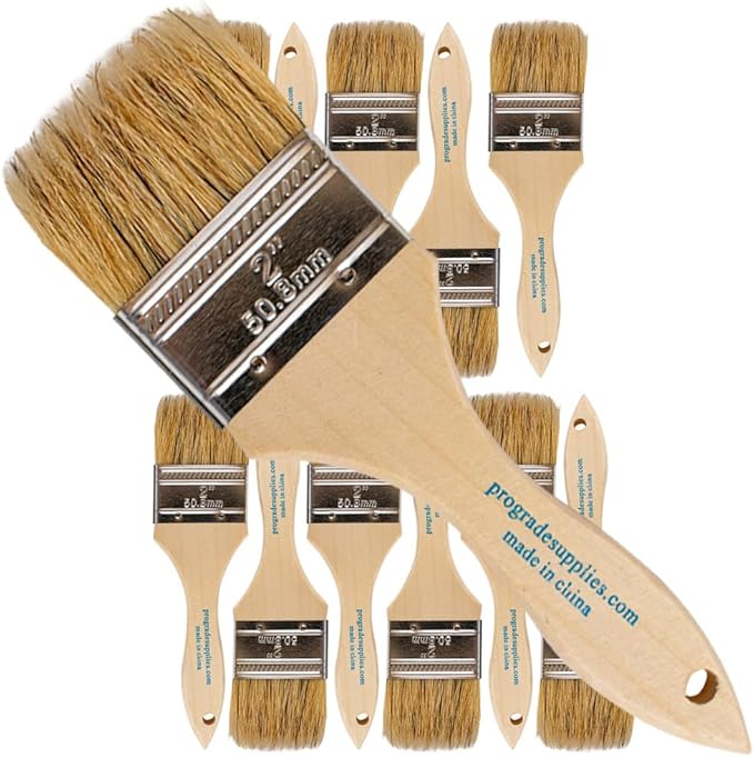 Pro Grade - Chip Paint Brushes - 12 Ea 2 Inch Chip Paint Brush Light Brown