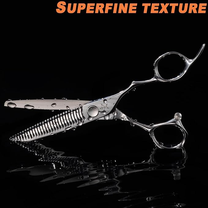 High-end Professional Hair Cut Thinning Scissors Hair Cutting Teeth Shears Barber Hairdressing Texturizing Scissor Extremely Very Sharp 6 Inch Stainless Steel Alloy For Men Women Salon& Home