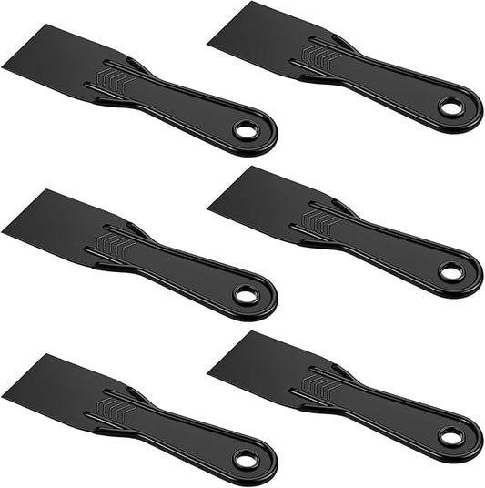 6PCS Plastic Putty Knife, 2 Inch Black Plastic Putty Filler Knife, Flexible Putty-Scraper, Wall Scraper, Spatula Tool for Repairing Walls, Pasting Plaster, Spackling, Removing Wallpaper, Applying Mud