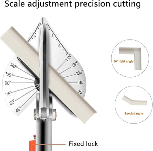 Trim Miter Shears ??45째-135째 Adjustable Cutter for Wood Molding, Quarter Round, Shoe Trim, PVC, Rubber, Craft Sticks, Decorative Edges
