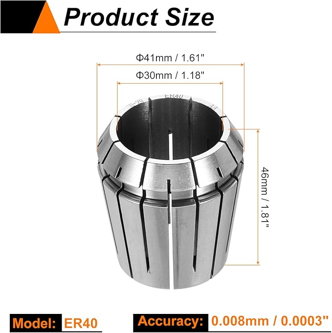 HARFINGTON Spring Collet Chuck ER40 30mm 65Mn Spring Steel Precision Router Collets for CNC Engraving Milling Lathe Tool