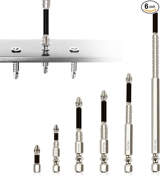 High Magnetic Screwdriver Drill Bit Set, Impact Resistant Non Slip Bit, Electric Screwdriver Set Alloy Steel for Impact Driver 25 50 65 70 90 150mm