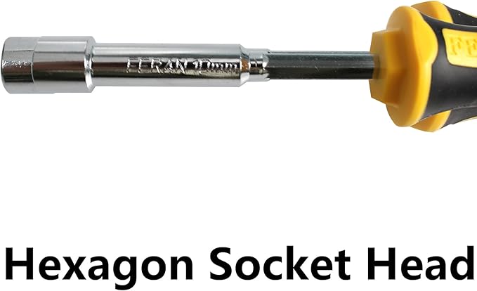 2PCS 10mm Socket Wrench Screwdriver, Hex Nut Driver, with 3.5 Inch Steel Shaft and Non-slip Handle for DIY Repairing