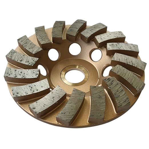 4" Diamond Grinding Wheels for Concrete or Masonry, 16 Turbo Segments, #30/40 Grit, Medium Bond, 7/8"-5/8" Arbor