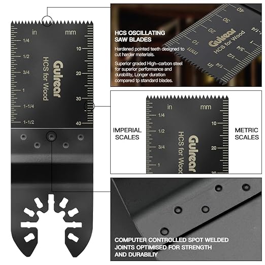 32PCS Multitool Blades kit Includes Titanium Multi Tool Blades Use in Wood Plastics Metal Cutting Removing Oscillating Blades with Quick Release Ideal Oscillating Tools Name Brands Replacement Blades