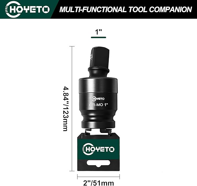 1" Drive Impact Universal Joint, Swivel Socket Set, Cr-Mo Steel Impact Adapter Set for Industrial Systems