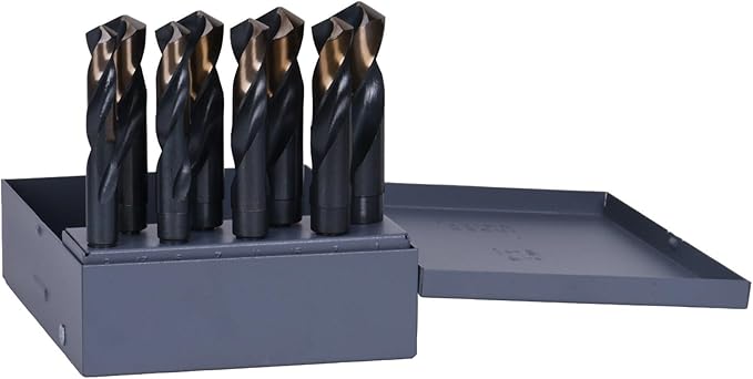 Century Drill & Tool, 44408, 8 PC Set,Silver & Deming,High Speed Drills, Cobalt Steel