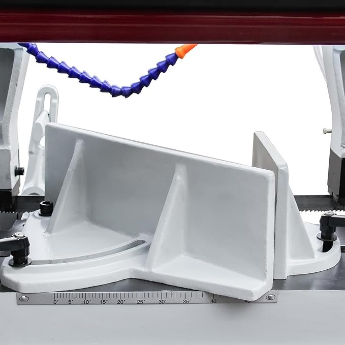 KAKA INDUSTRIAL Horizontal Metal Cutting Bandsaw,10 Inch (254mm) 2HP 220V Single Phase, 4-Speed, Hydraulic Feed, Coolant System, Steel Aluminum Pipe Structural Fabrication BS-1018B