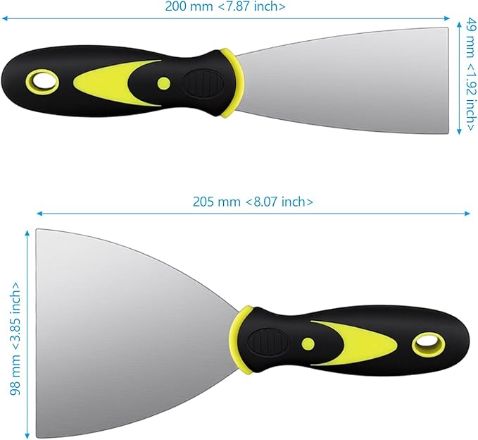 20PCS Putty Knife Set, 2 Inch and 4 Inch Stainless Steel Spackle Knives with Non Slip Handles, Metal Knife Scrapers for Drywall Finishing, Plaster Scraping, Decals, and Wallpaper