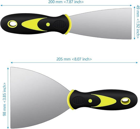 20PCS Putty Knife Set, 2 Inch and 4 Inch Stainless Steel Spackle Knives with Non Slip Handles, Metal Knife Scrapers for Drywall Finishing, Plaster Scraping, Decals, and Wallpaper