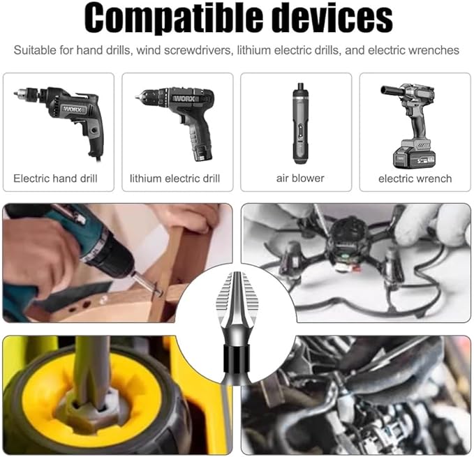 High Magnetic Screwdriver Drill Bit Set, 2025 New Magnetic Screwdriver Bits, Universal Anti Slip Magnetic Electric Screwdriver Set Suitable for Home Decoration, Car Repair (12PCS)