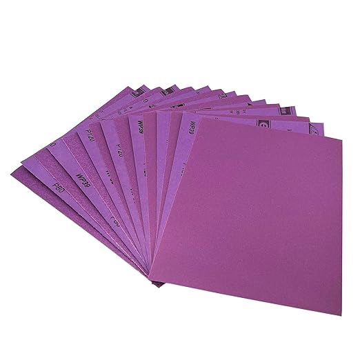 Wet Dry Sandpaper Grit 80 120 180, 9 x 11 Inch (23x28 cm) Sanding Sheets, 15 PCS Premium Aluminum Oxide Abrasive Sand Paper for Wood Metal Ceramic or Auto Polishing and Scratches Removing