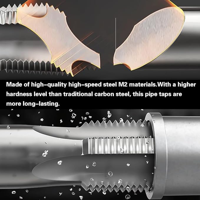 ANPTGHT 3/8"-18 NPT Pipe Tap, Tapered Pipe Thread Tap High Speed Steel for Conventional Machine Tapping or CNC Tapping Can Tap Steel and Stainless Steel