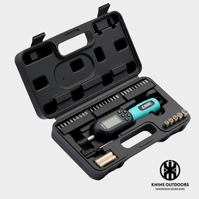 KNINE OUTDOORS 1/4 inch Digital Torque Screwdriver Wrench Driver Set, Inch Pounds lbs for Maintenance, 10-100 in-lb (1.2??2 Nm), Hex Bits, For Tools, Bike Repairing and Mounting