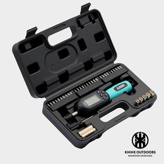 KNINE OUTDOORS 1/4 inch Digital Torque Screwdriver Wrench Driver Set, Inch Pounds lbs for Maintenance, 10-100 in-lb (1.2??2 Nm), Hex Bits, For Tools, Bike Repairing and Mounting