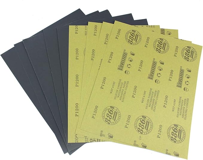 MAXAMN 1200 Grit Sandpaper, Wet Dry Sandpaper Sheets 9 x 11 Inches, Silicon Carbide Abrasive Sand Paper for Wood Furniture Finishing, Metal Sanding, Automotive Polishing, DIY Projects, 10 Sheets