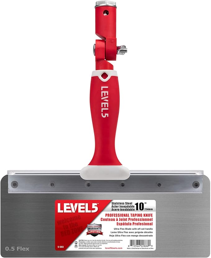 LEVEL5 10" Offset Knife, 0.5mm Stainless Steel FLEX Blade | Soft-Grip Handle | 5-383