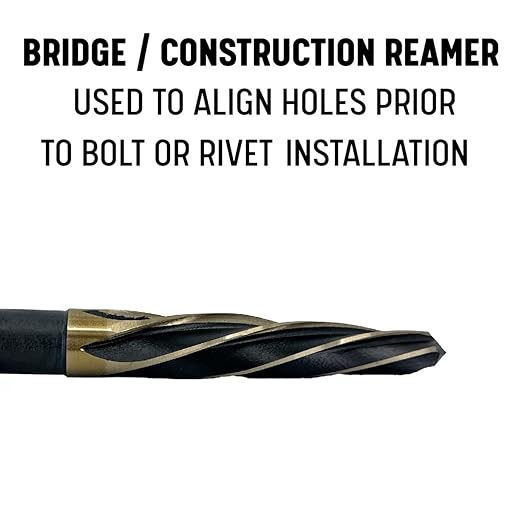 Drill America 15/16" Hex Shank Black and Gold Long Bridge/Construction Reamer, KFD Series
