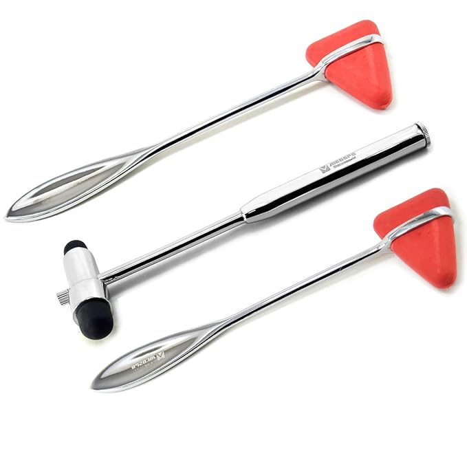 MEDSPO Professional Medical Reflex Hammer | Neurological Diagnostic | Surgical Taylor Percussion | Rubber Head | Neurological Neuro Instruments Tools (Reflex Hammer Set of 3)