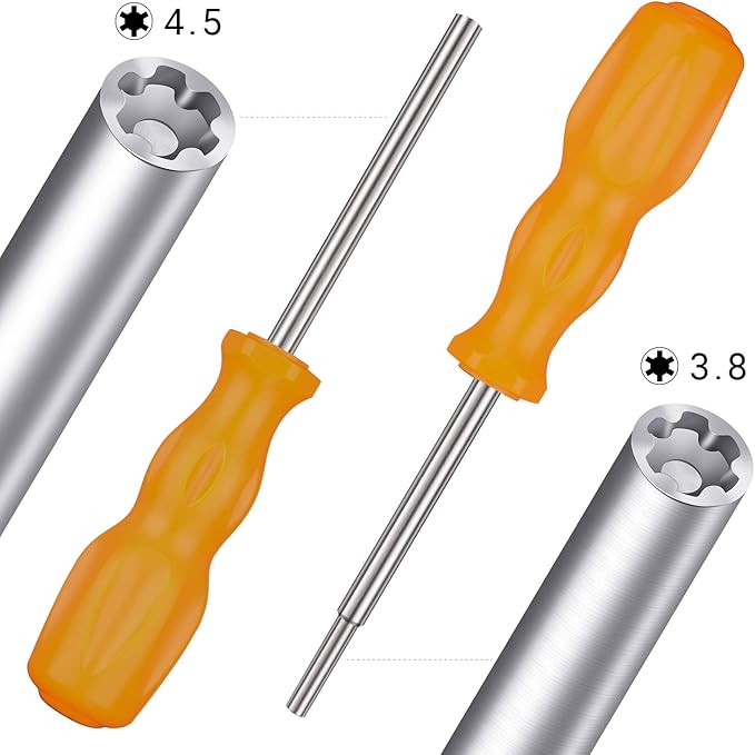 Gamebit Screwdriver Set, 3.8mm & 4.5mm Security Screwdriver Bit Screwdriver Tools for Opening NES SNES N64 Super Nintendo 64 Cartridges & Systems - Orange