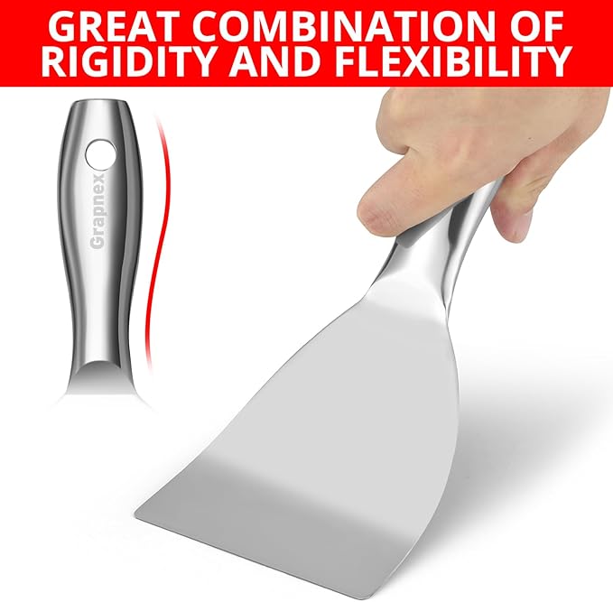 6 Inch Putty Knife Scraper,6" One Piece Premium Polished All-Stainless Steel Scraper Tool for Spreading Drywall Spackle & Mud, Taping, Scraping Paint
