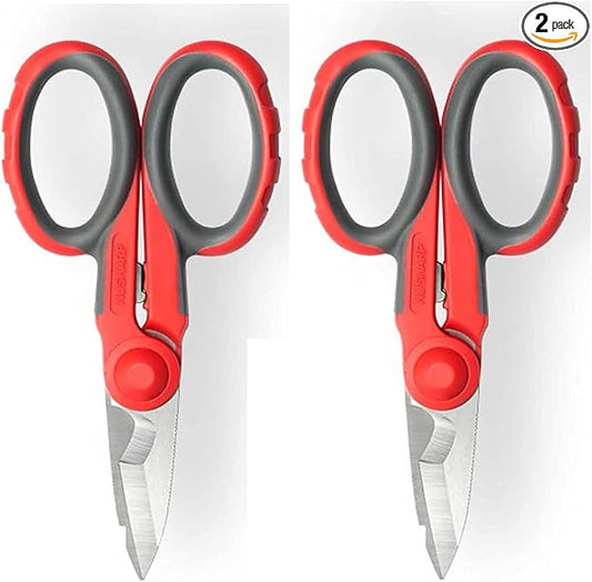 Vampire Tools vSHEARS 5 1/2" Multi-Purpose Professional Electricians Shears (2-pack) ??Cut Cables, Strip Insulation, Cut Copper Sheets, Crimp Terminals, and Clean Electrical Boxes: VT-3909