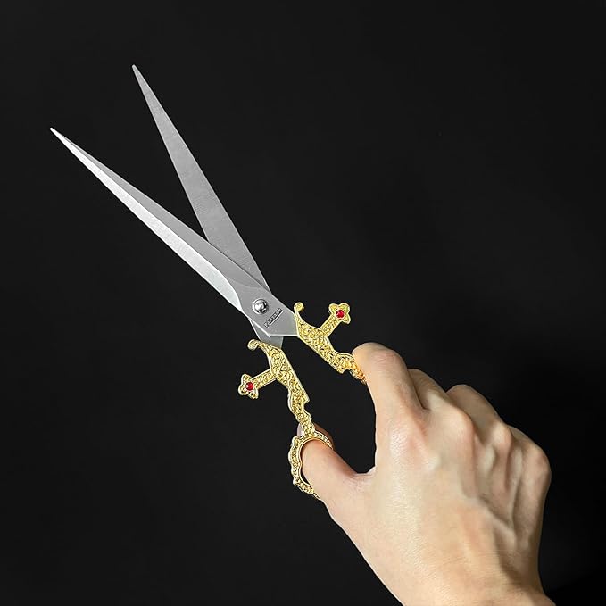 Fantasy Edge Medieval Scissors with Sheath Cover - Vintage Decorative Scissors for Crafting and Display - Intricately Designed Sheath for Elegance