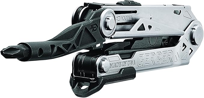 Gerber Gear Center-Drive Multitool Bit Set - 16-Piece Multitool, 12-Piece Standard Bit Set - Includes Knife, Pliers, Wire Cutters, Bottle Opener & More - Silver Tool, Made in USA - Coyote Brown Sheath