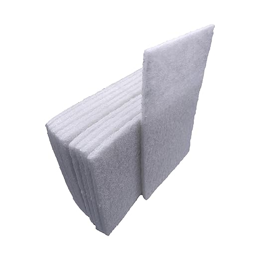 VSM 10-Pack: 6" x 9", White - Fine, Non-Woven Hand Pad, Rust and Oxidation Resistant, Multipurpose Abrasive Scrub Pad for Finishing and Cleaning